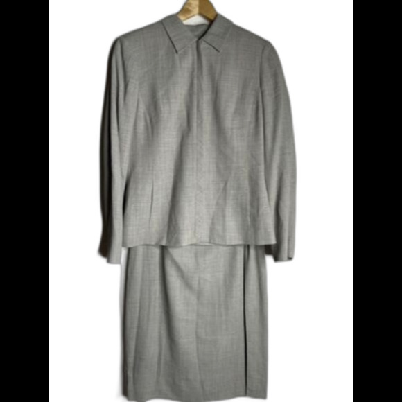 Liz Claiborne Womens Normcore Vicosse Wool 2 Piece Jacket Skirt Suit Size 10 - Picture 1 of 12